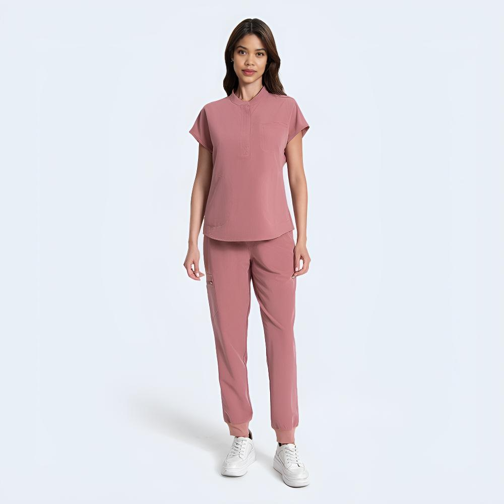 Women’s Stand Collar Scrub Set